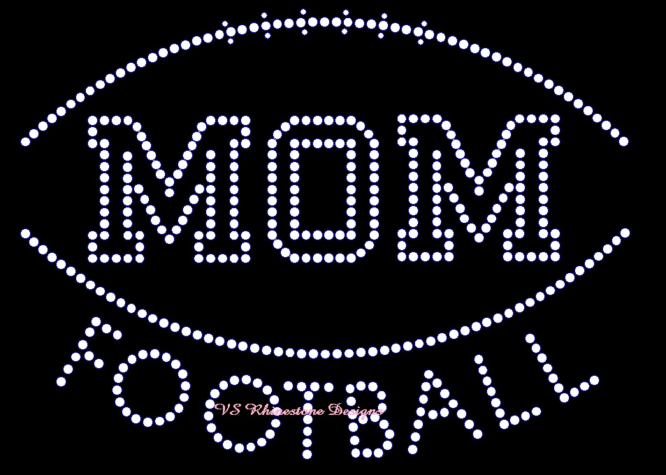 Football Mom Varsity Arched Rhinestone Transfer